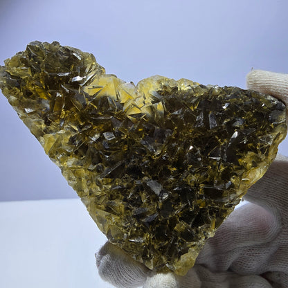 Grand spécimen de cube de fluorite fantôme, poche jaune miel, Okorusu, Namibie, 98 x 80 x 16 mm 