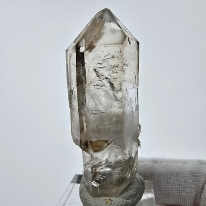 Enhydro Phantom Smoky Quartz Sceptre Tip 1x Bubble Goboboseb, Namibie 57*21*18mm 