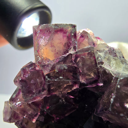 Seltene Phantom Fluorit Würfel Stufe, lila grün Okorusu Namibia 72*50*27mm