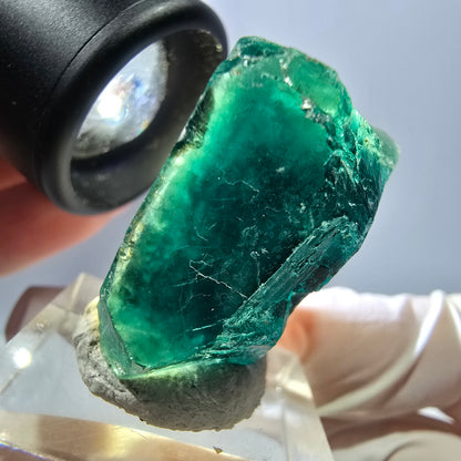 Spécimen de cube de fluorite fantôme, parquet vert Okorusu, Namibie 31*30*19 mm 