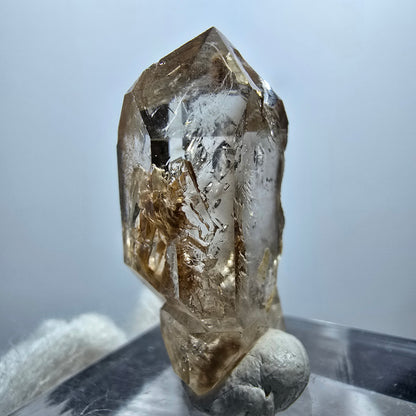 Sceptre Enhydro Phantom Smoky Quartz DT, 1x Bubble Goboboseb, Namibie 28*14*10mm 