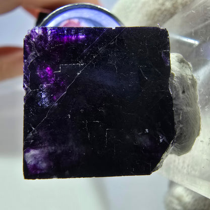 Klare Phantom Fluorit Würfel Stufe zonal grün lila Okorusu, Namibia 25*25*17mm