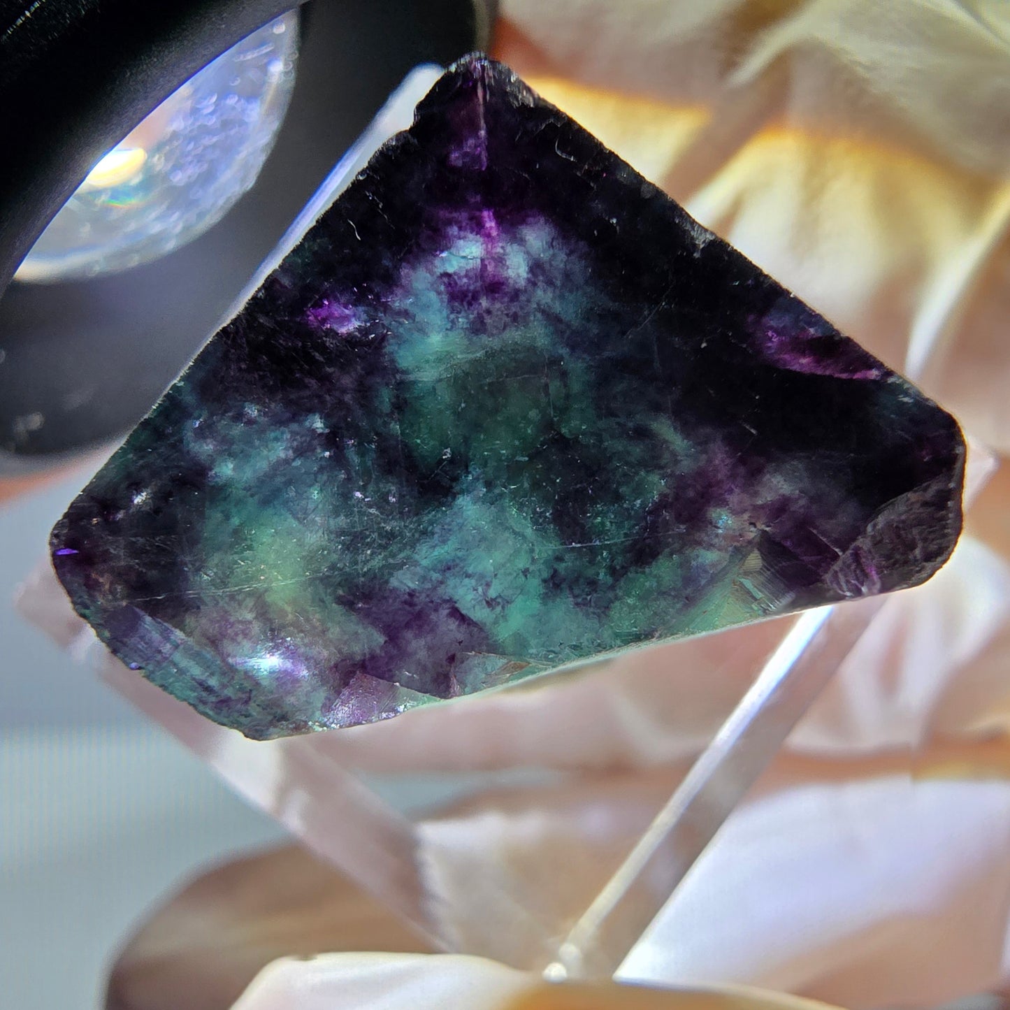 Phantom Fluorit Würfel parkettiert, grün lila Okorusu, Namibia 17*17*17mm