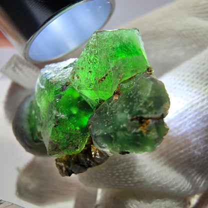 Cube de fluorite fantôme zonal, tourmaline muscovite Schorl Erongo Namibie 26 x 23 x 15 mm 