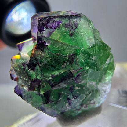 Cube de fluorite fantôme zonal, spécimen de tourmaline Schorl, Erongo, Namibie, 26 x 22 x 18 mm 