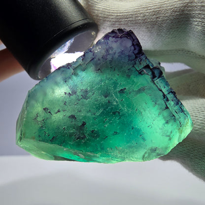 Spécimen de cube de fluorite fantôme, parqueté zonal Okorusu Namibie 65*65*30mm 