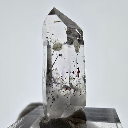Quartz fumé Harlequin Phantom avec stilbite, mine Epidote Streep, Namibie, 30 x 12 x 11 mm 
