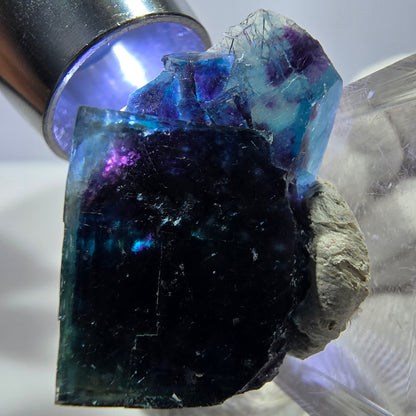 Spécimen de cube de fluorite fantôme, zonal – Nouvelle découverte ! Okorusu, Namibie, 31 x 21 x 19 mm 