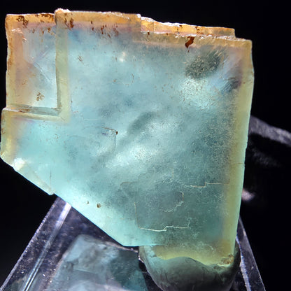 Cube de fluorite fantôme transparent, vert jaune, Erongo, namibie, Collection 28x26x18mm