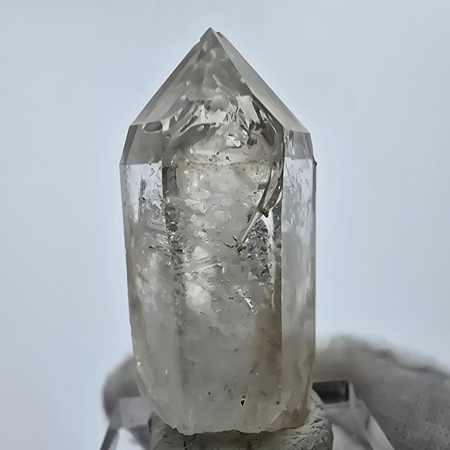 Enhydro Phantom Rauchquarz Spitze 2x Blase Goboboseb Namibia 37*19*14mm Sammlung