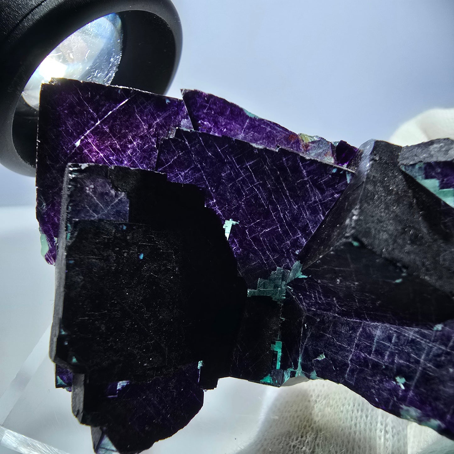 Fluorit Würfel Stufe, parkettiert grün lila 11:11 Angel Pocket Okorusu, Namibia 66*39*24mm