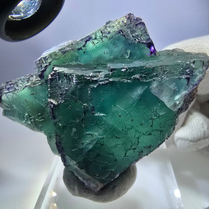 Spécimen de cube de fluorite fantôme parqueté zonal Okorusu, Namibie 65*53*28mm 