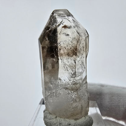 Enhydro Phantom Smoky Quartz Sceptre Tip 3x Bubble Goboboseb, Namibie 44*19*13mm 