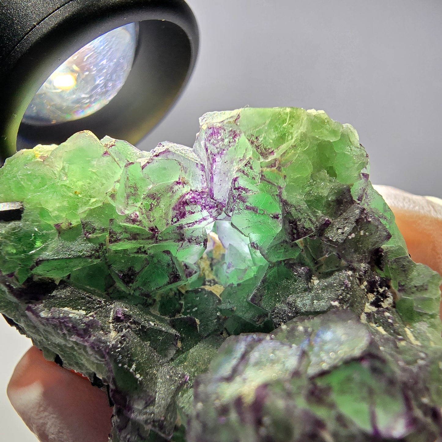 Cube de fluorite fantôme, zonal, muscovite, spécimen de tourmaline Schorl, Erongo, Namibie, 50 x 36 x 36 mm 