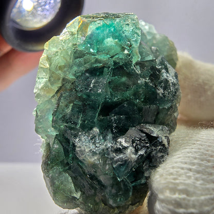 Seltene Phantom Fluorit Würfel Stufe, grün Okorusu Namibia 49*29*16mm