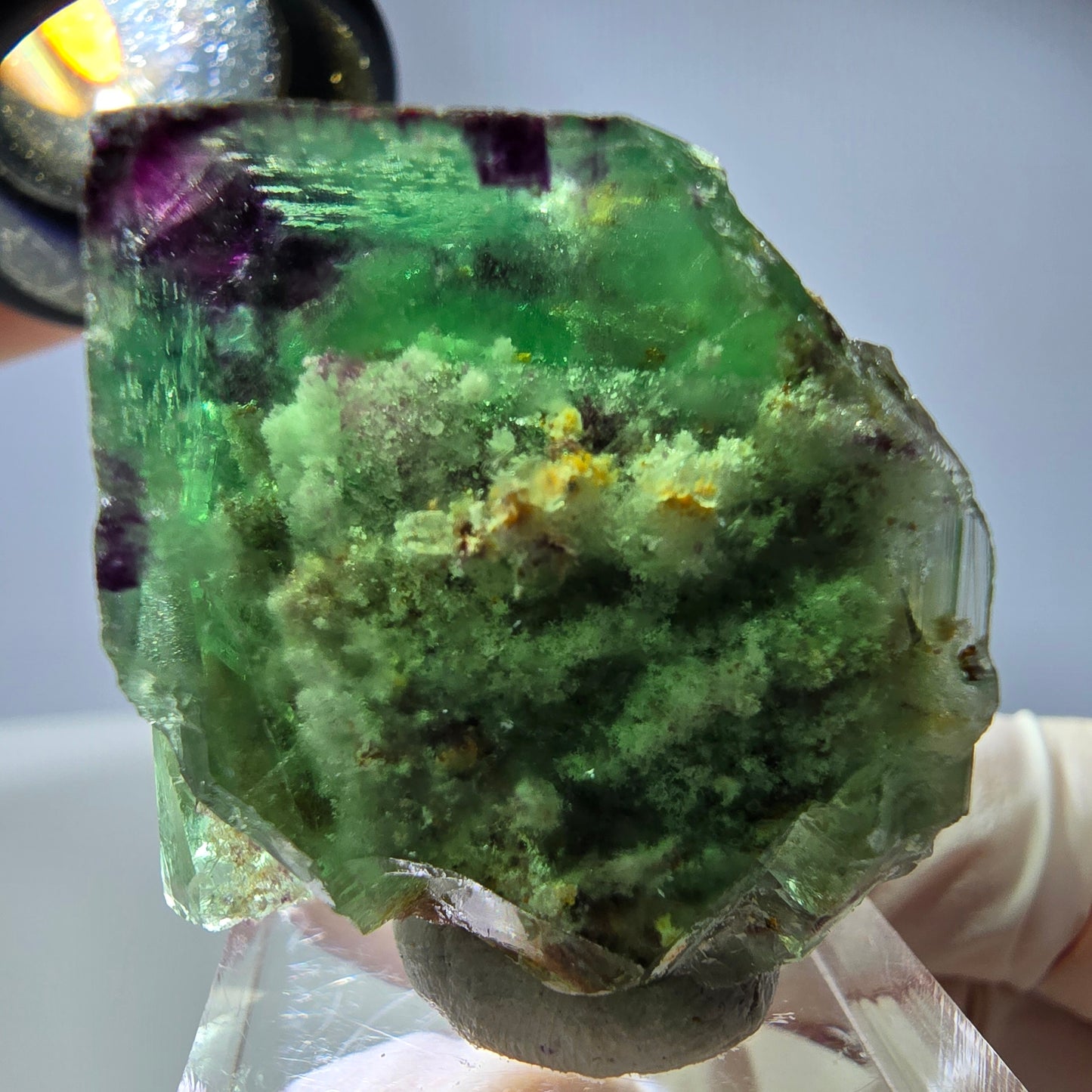 Spécimen de cube de fluorite fantôme, parqueté, zonal Okorusu, Namibie 28*28*31mm 