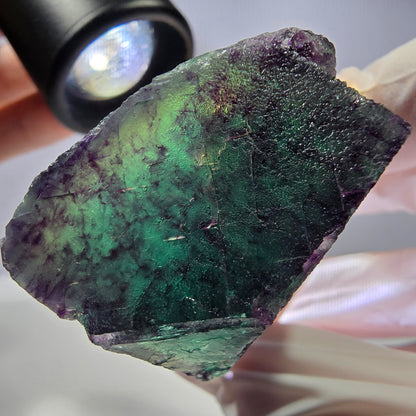 Rare cube de fluorite fantôme parqueté vert violet Okorusu Namibie 35*35*25mm 