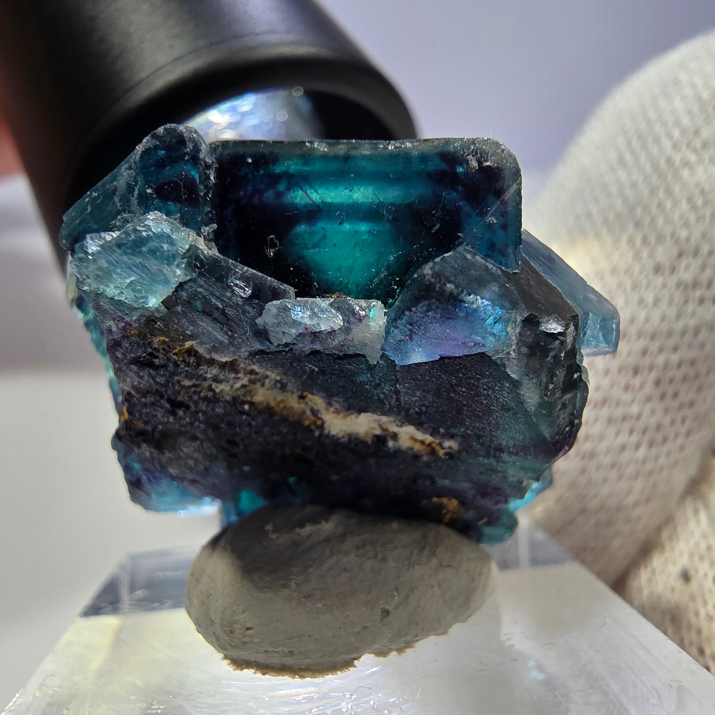 Phantom Fluorit Würfel Stufe, zonal - Neuer Fund! Okorusu, Namibia 29*28*17mm