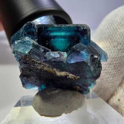 Phantom Fluorit Würfel Stufe, zonal - Neuer Fund! Okorusu, Namibia 29*28*17mm