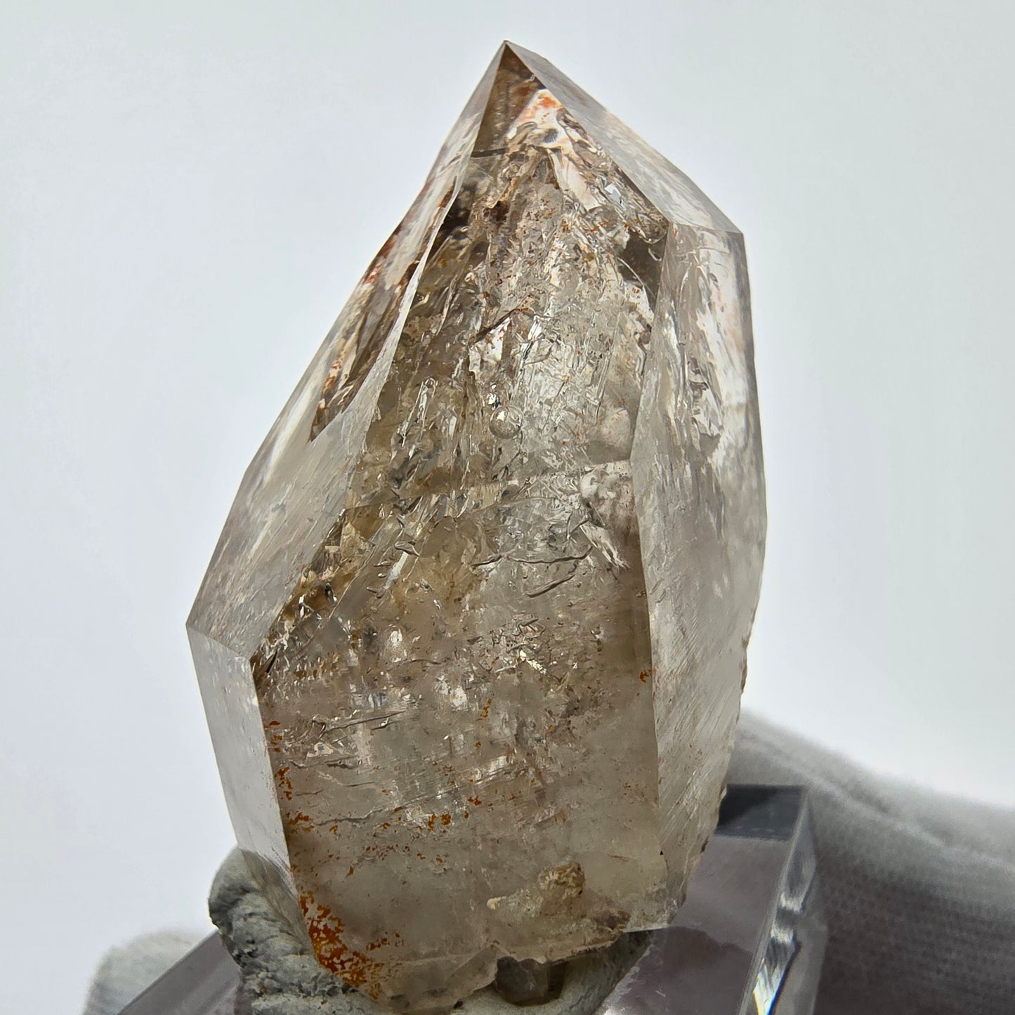 Enhydro Phantom Rauchquarz Zepter Spitze 2x Blase Goboboseb, Namibia 48*25*23mm