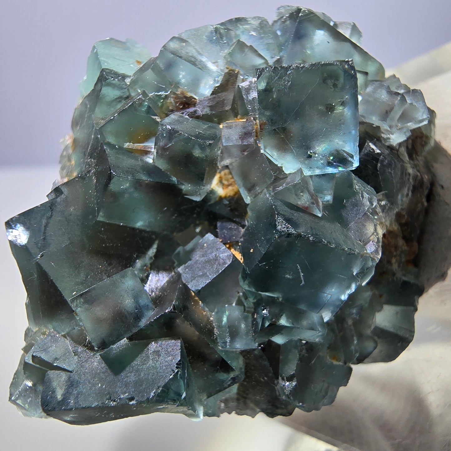 Rare spécimen de cube de fluorite fantôme, vert-brun, Okorusu, Namibie, 46 x 37 x 21 mm 