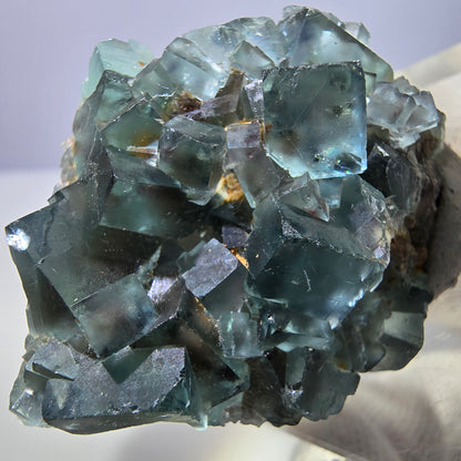 Rare spécimen de cube de fluorite fantôme, vert-brun, Okorusu, Namibie, 46 x 37 x 21 mm 