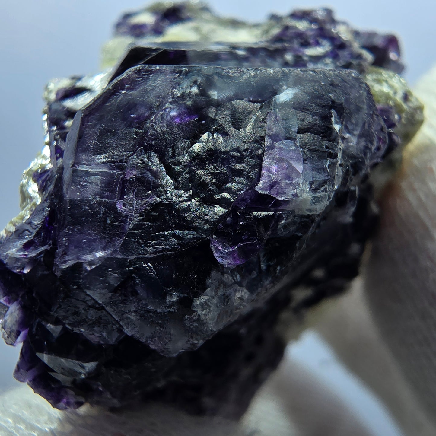 Cube de fluorite fantôme, spécimen d'orthose, Erongo, Namibie, 52 x 41 x 30 mm 