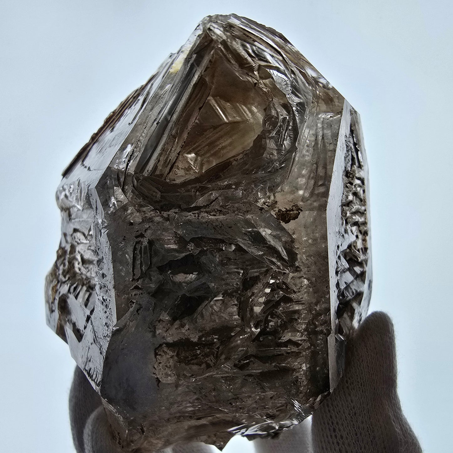 XL Enhydro Window Smoky Quartz DT Scepter, 1x Bubble Valentine Pocket Namibia 110*103*74mm 