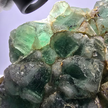Cube de fluorite fantôme XL hexagonal à gradins zonal Erongo, Namibie 142 x 110 x 41 mm 