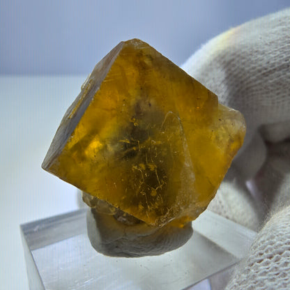 Klarer Phantom Fluorit Würfel, gelb grün Okorusu, Namibia 27*26*15mm
