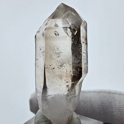 Enhydro Phantom Smoky Quartz Sceptre Tip 2x Bubble Goboboseb, Namibie 47*17*17mm 