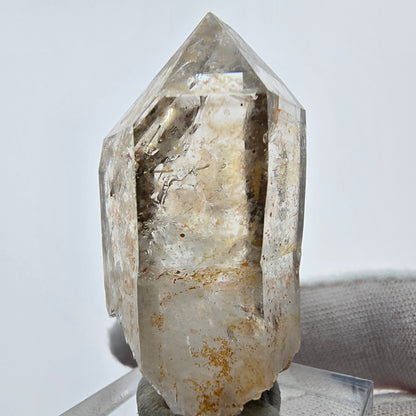 Enhydro Phantom Smoky Quartz Sceptre Tip 1x Bubble Goboboseb, Namibie 43*23*22mm 