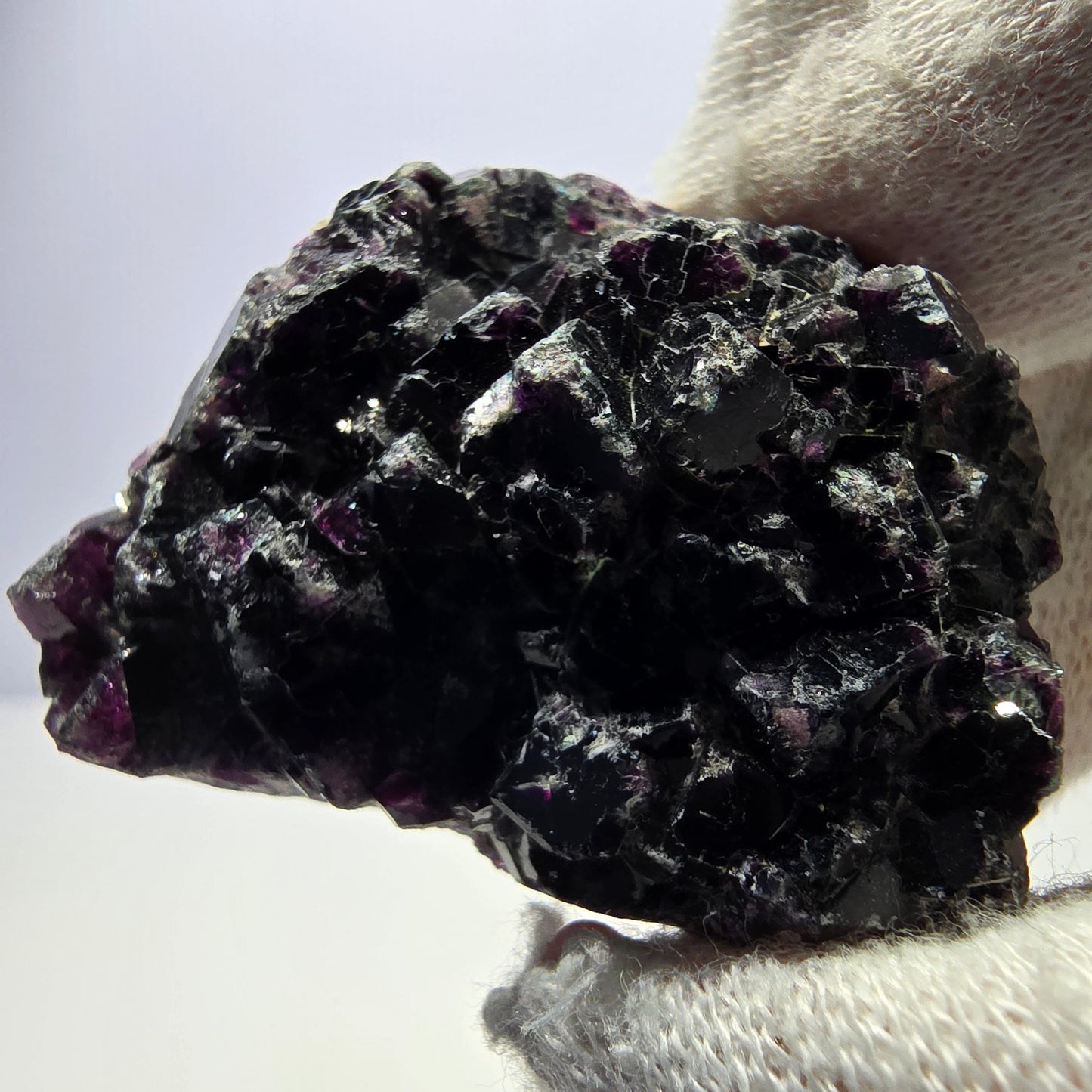 Seltene Phantom Fluorit Würfel Stufe, lila Okorusu, Namibia 41*32*14mm
