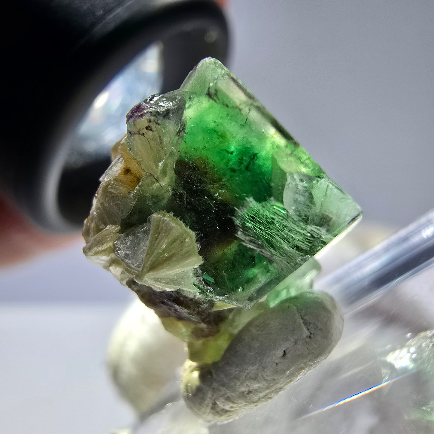 Phantom Fluorit Würfel, Muskovit Stufe Erongo, Namibia 15*15*13