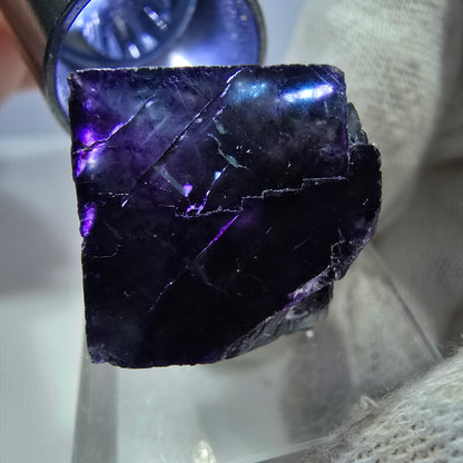 Rare Phantom Fluorite Cube, zonal green purple Okorusu, Namibia 26*25*18mm 