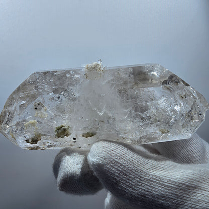 Sceptre DT en quartz fumé lémurien Enhydro, 1 gobob de poche Bubble Valentine. Namibie 89 x 33 x 21 mm 