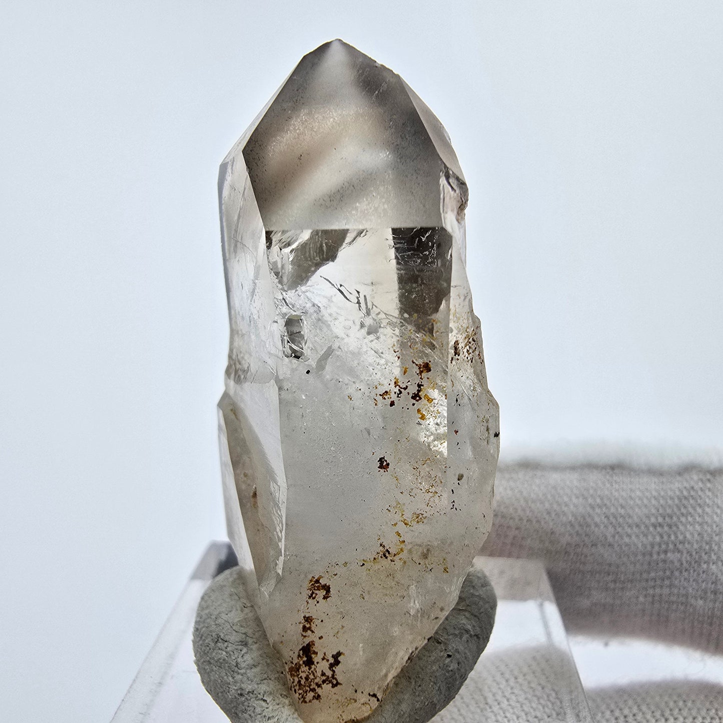 Enhydro Phantom Smoky Quartz Sceptre Tip 2x Bubble Goboboseb, Namibie 41*21*15mm 