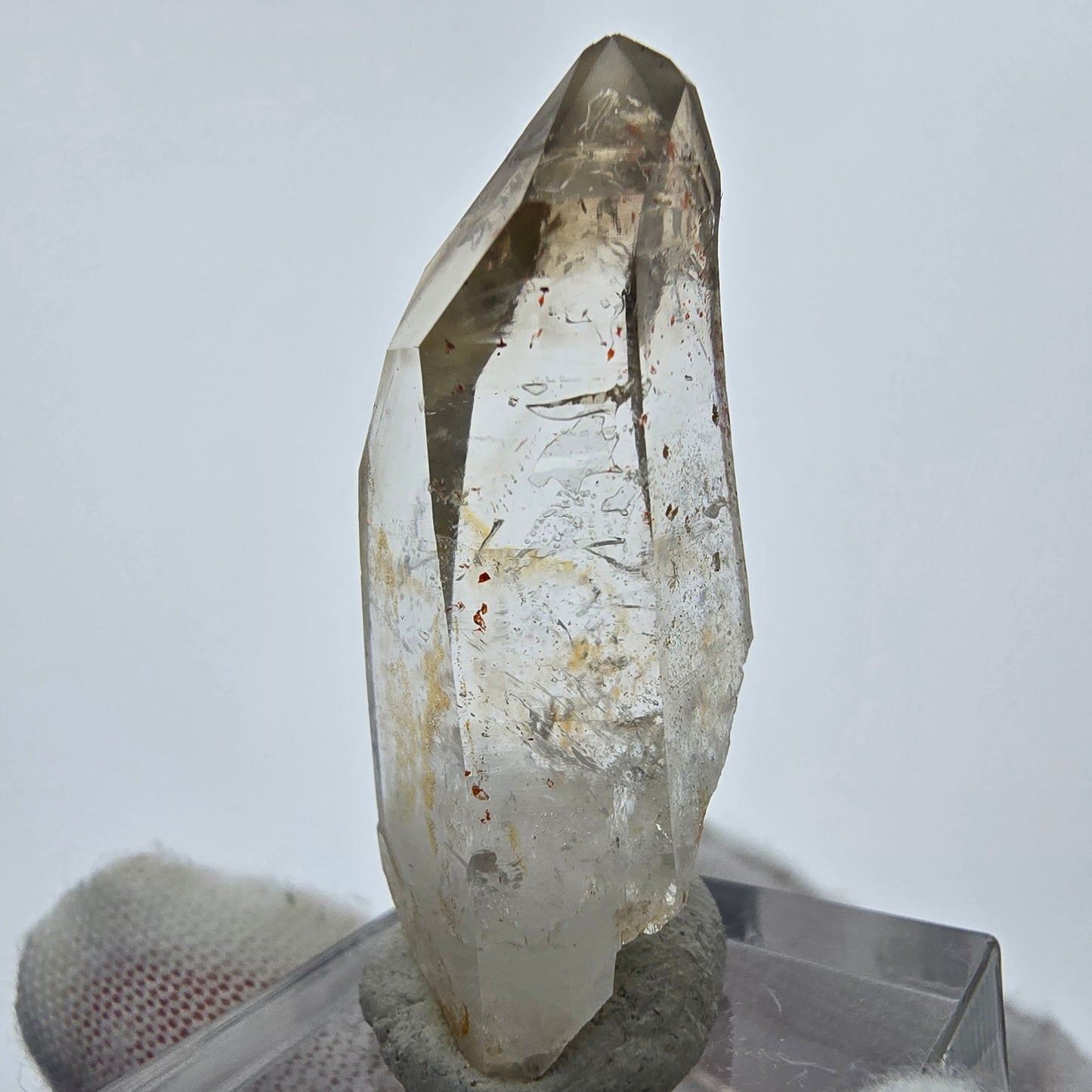Enhydro Phantom Smoky Quartz Sceptre Tip 2x Bubble Goboboseb, Namibie 40*17*15mm 