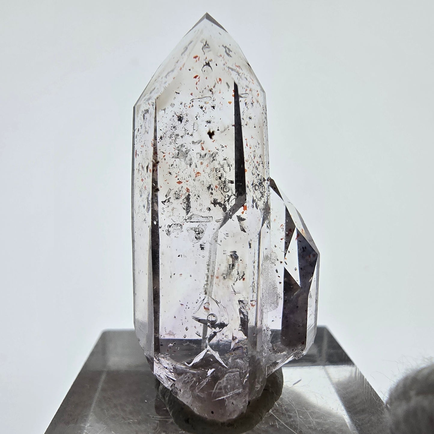 Spécimen d'améthyste fantôme Harlequin, Streep Mine, Goboboseb, Namibie, 35 x 15 x 12 mm 