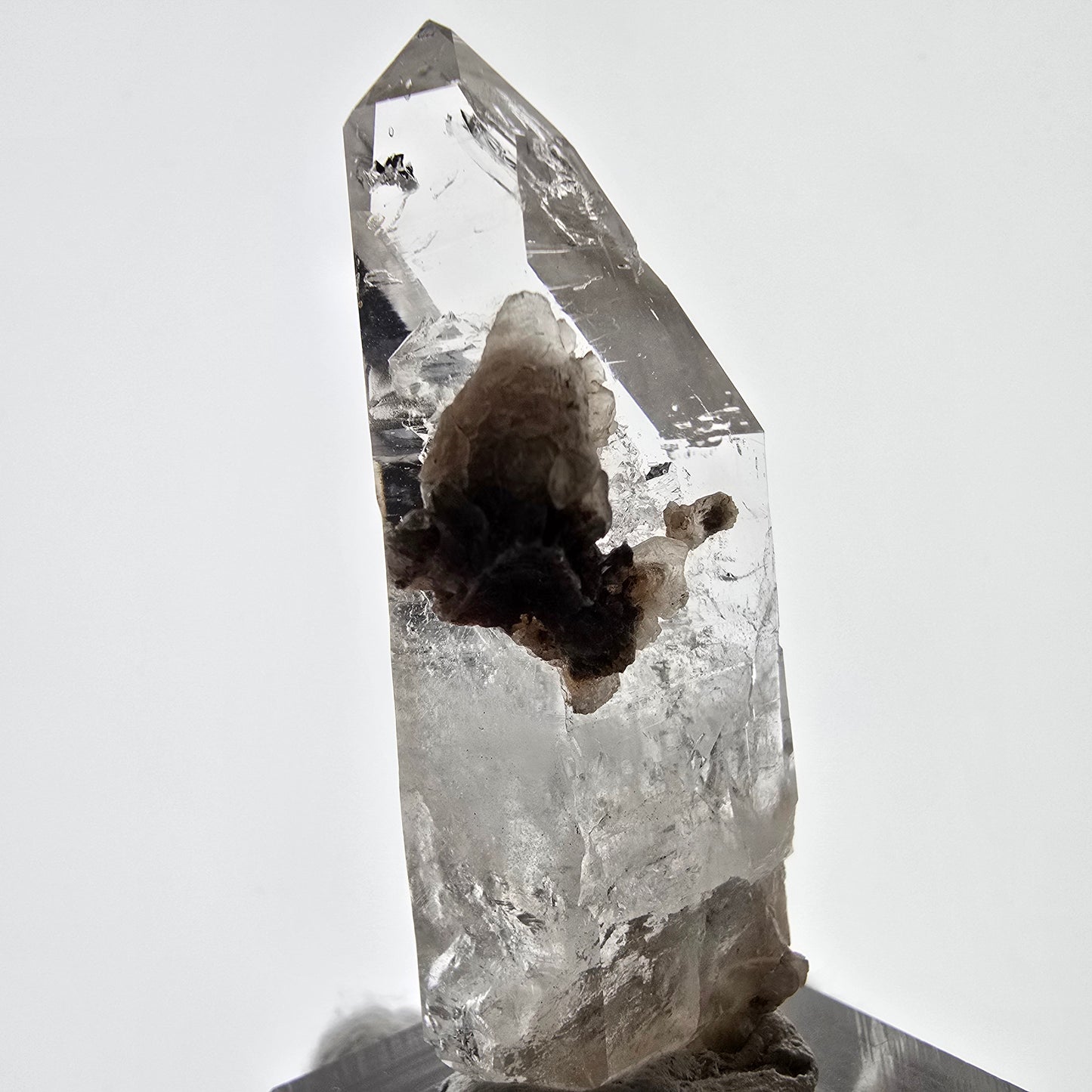 Sceptre DT en quartz fumé squelette Enhydro, calcite, 1x Bubble Valentine Pocket Namibie 54 x 26 x 19 mm 
