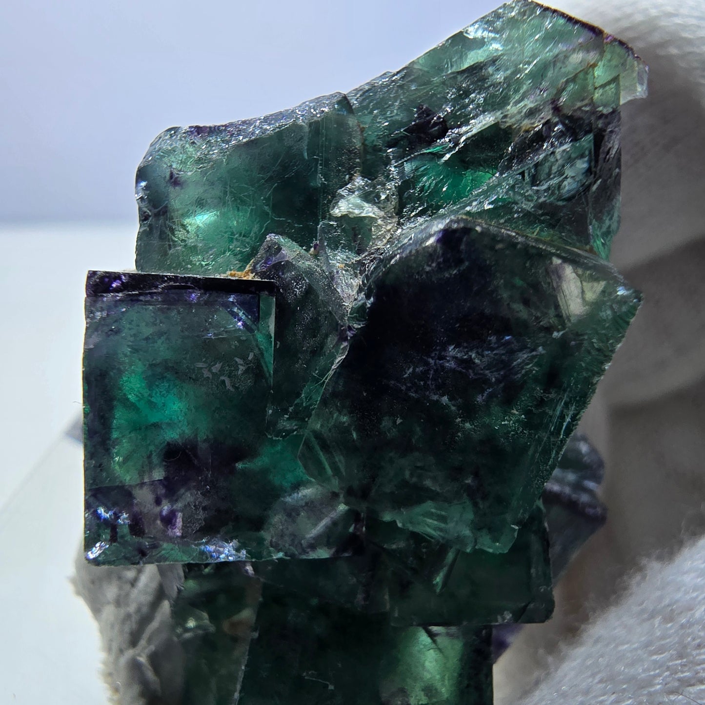 Rare Phantom Fluorite Cube Specimen zonal green purple Okorusu, Namibia 41*33*30mm 