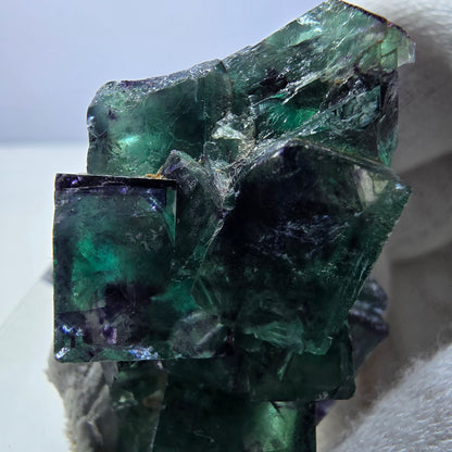 Rare Phantom Fluorite Cube Specimen zonal green purple Okorusu, Namibia 41*33*30mm 