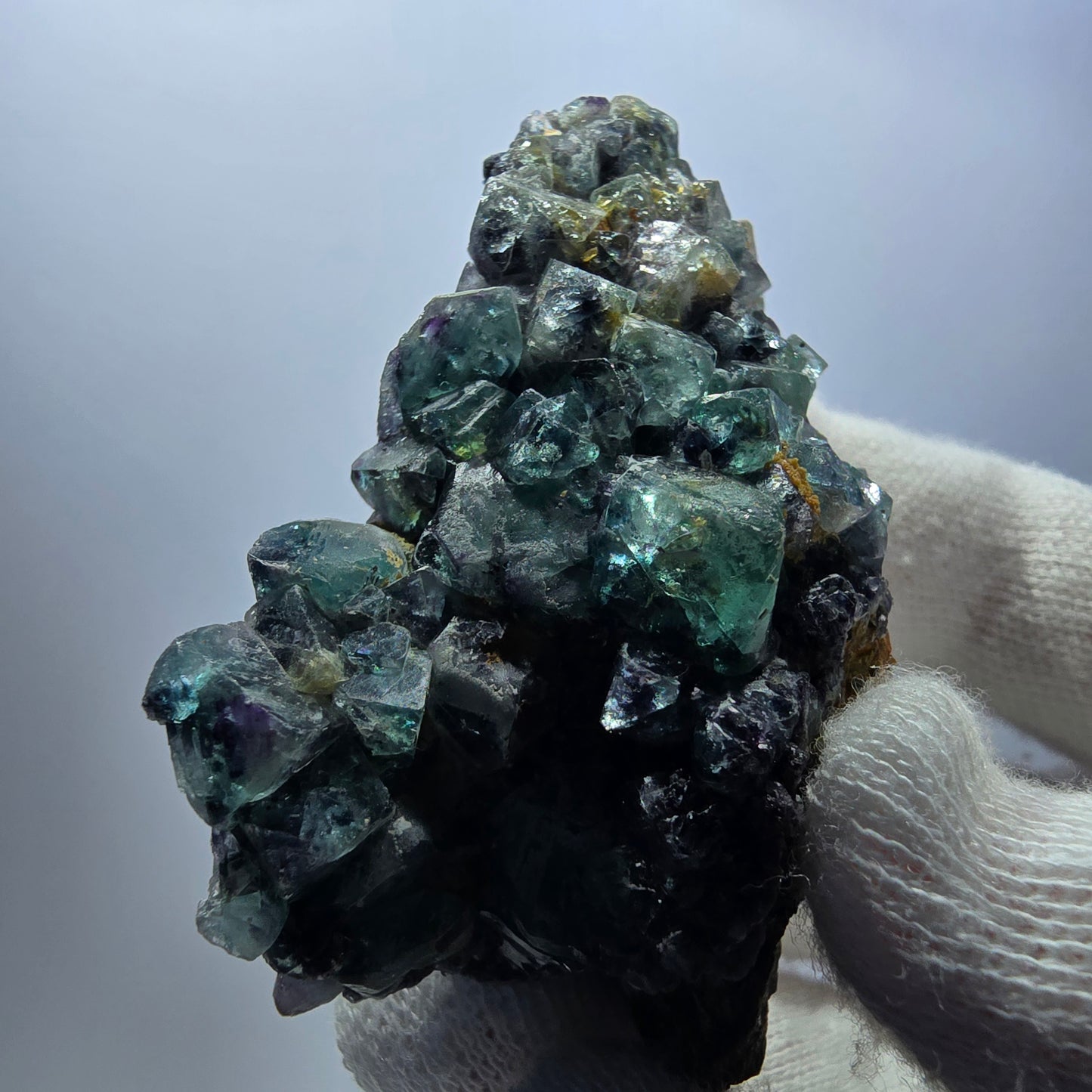 Cube de fluorite fantôme zonal, spécimen de tourmaline Schorl, Erongo, Namibie, 60 x 41 x 28 mm 
