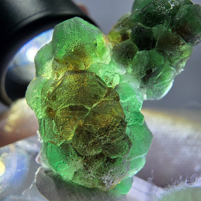 Cube de fluorite fantôme, spécimen de muscovite, Erongo, Namibie, 30 x 19 x 13 mm 