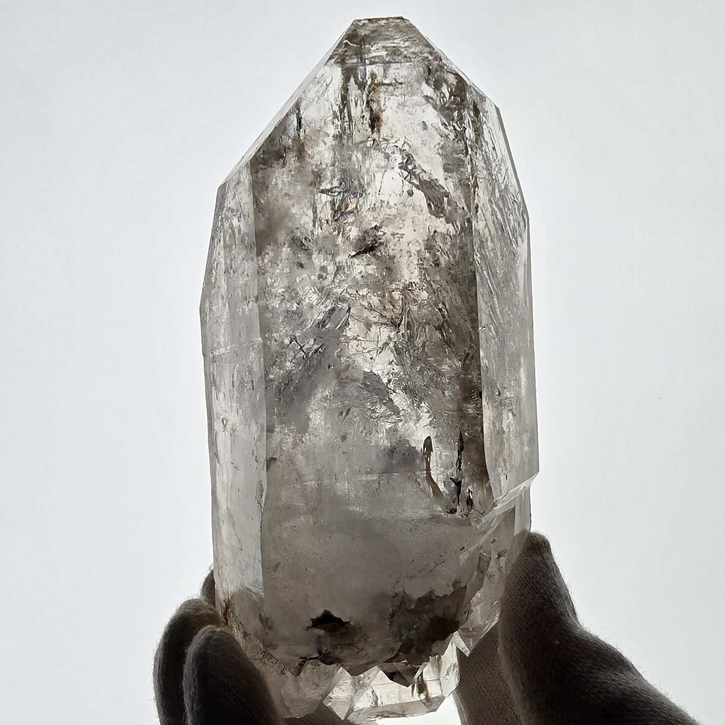 XL Enhydro Skeleton Smoky Quartz DT Scepter, 2x Bubble Valentine Pocket, Namibia 145*69*55mm 