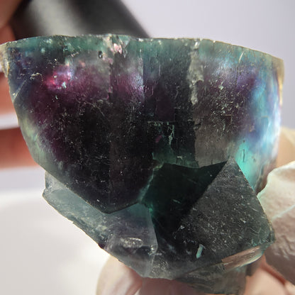 Rare spécimen de cube de fluorite fantôme, poche papillon, Okorusu, Namibie, 48 x 33 x 22 mm 