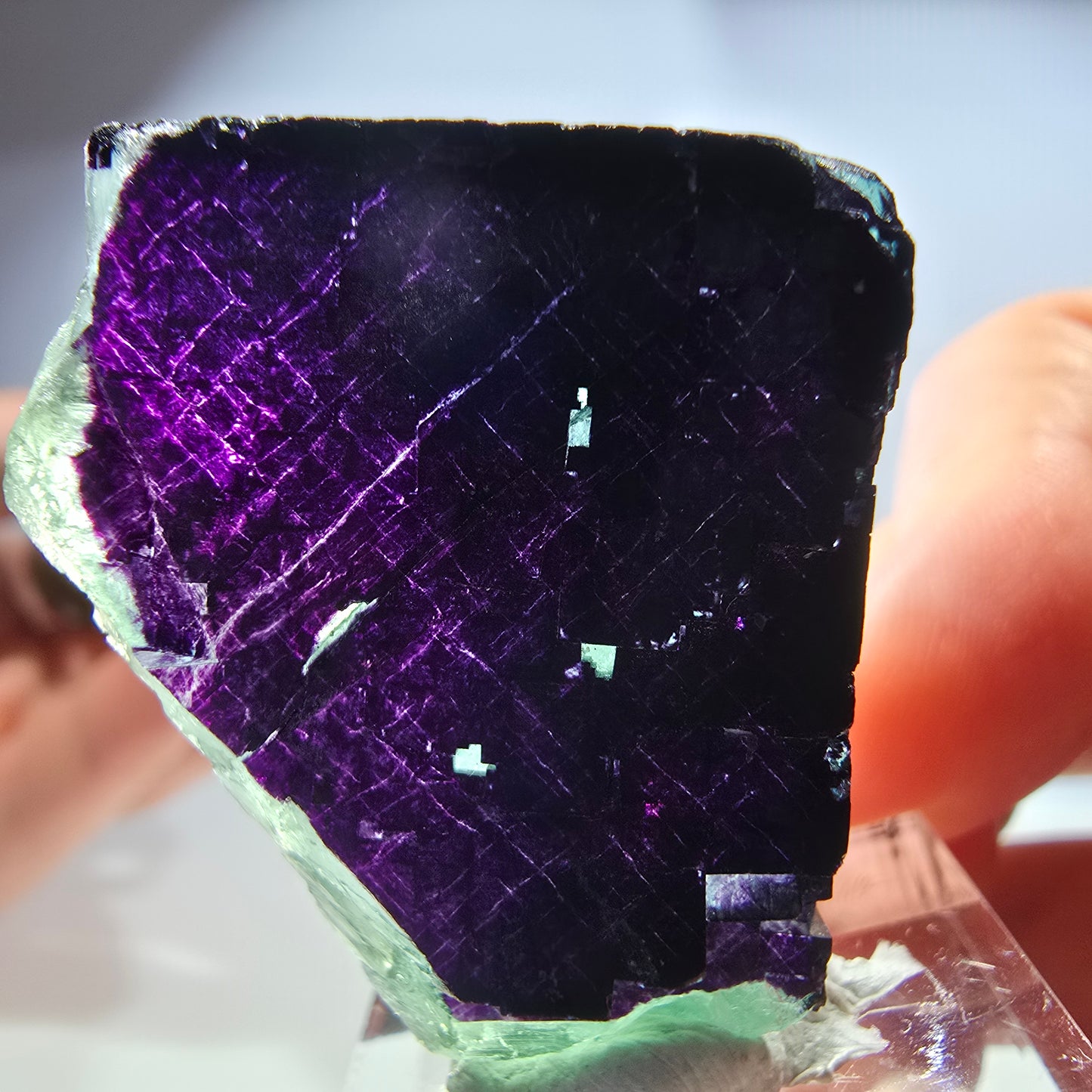 Fluorit Würfel Stufe, parkettiert grün lila 11:11 Angel Pocket Okorusu, Namibia 35*31*16mm