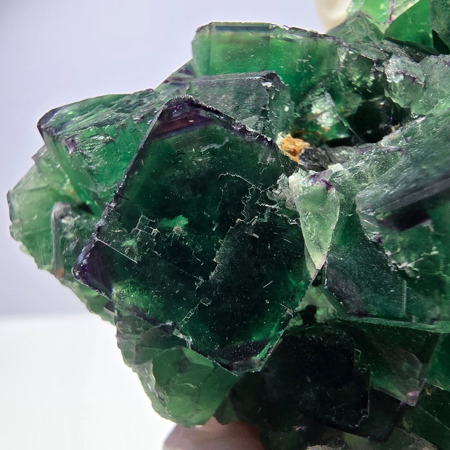 Spécimen de cube de fluorite fantôme, parqueté, zonal Okorusu, Namibie 70*45*26mm 