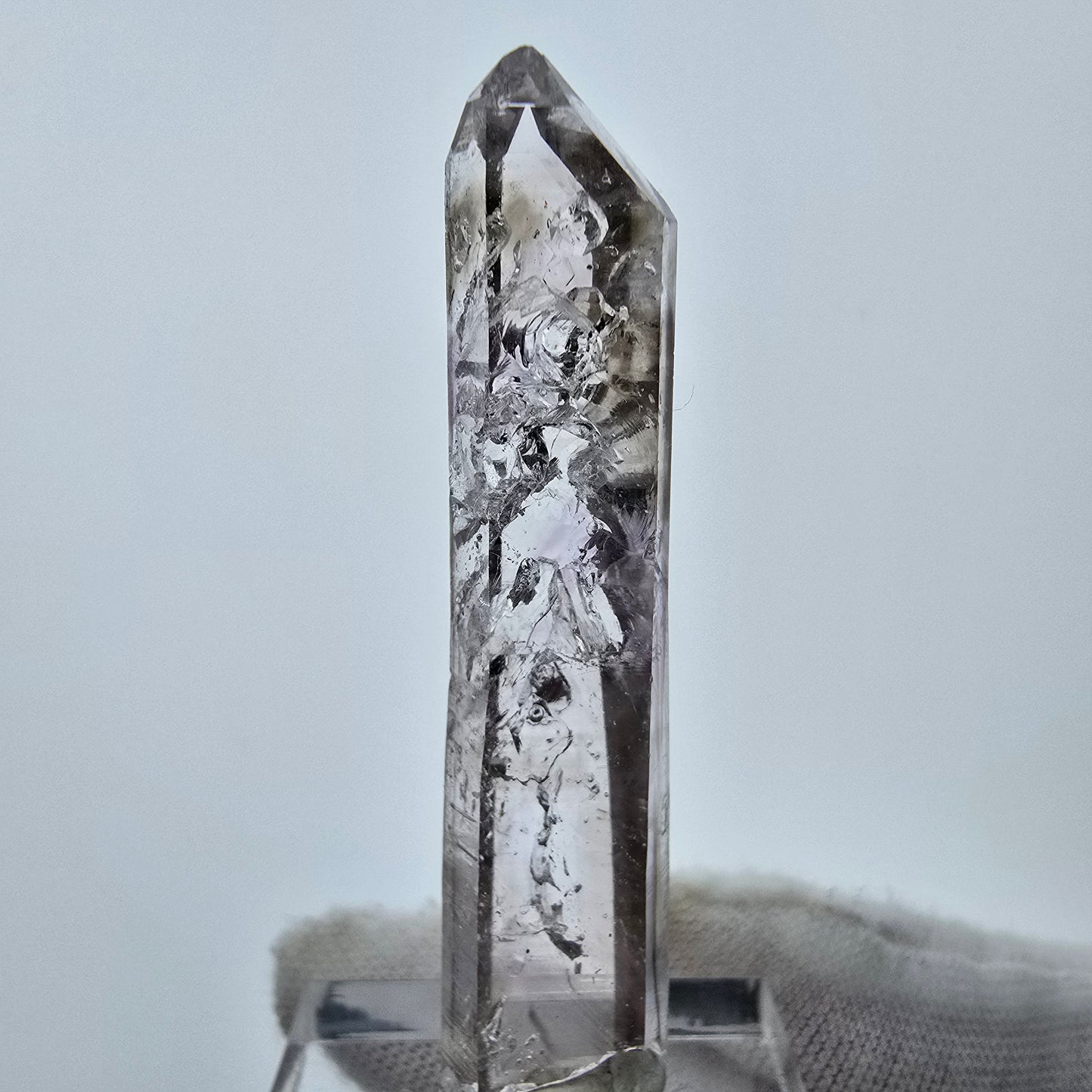 Sceptre en quartz fumé fantôme Enhydro 1x Bubble Goboboseb, Namibie 50*10*7mm Collection 