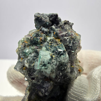 Cube de fluorite fantôme zonal, spécimen d'orthose, Erongo, Namibie, 61 x 50 x 32 mm 